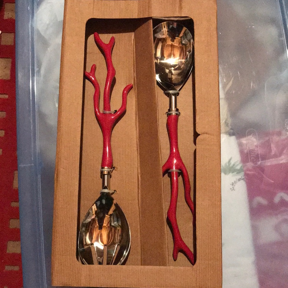 Pottery barn coral servers